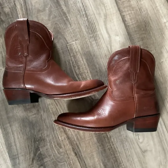 Tecovas The Penny Roper Boots Brown Leather 8.5 Cowboy Cowgirl Western Rodeo