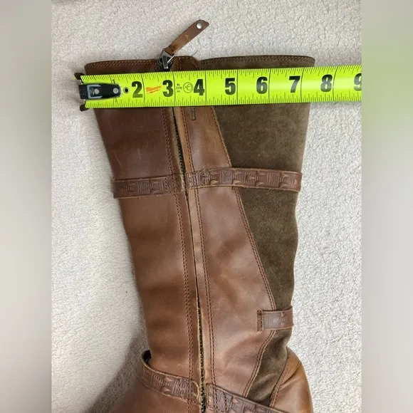 Teva Leather Tall Riding Boots-Brown-Womens 7-Classic-Preppy-Outdoor-Winter-Fall