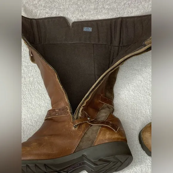 Teva Leather Tall Riding Boots-Brown-Womens 7-Classic-Preppy-Outdoor-Winter-Fall