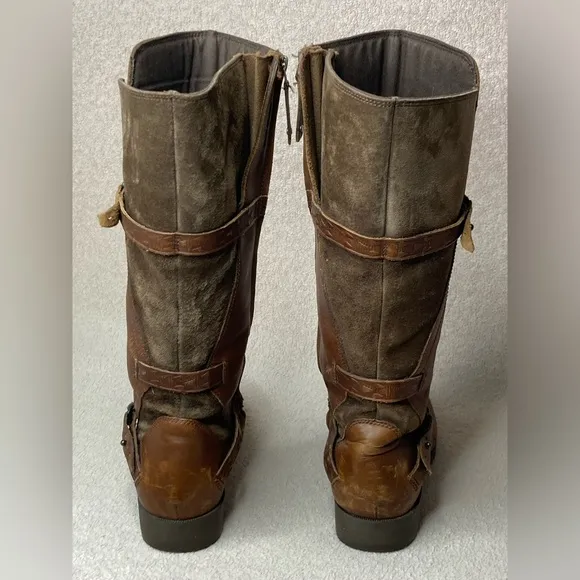 Teva Leather Tall Riding Boots-Brown-Womens 7-Classic-Preppy-Outdoor-Winter-Fall