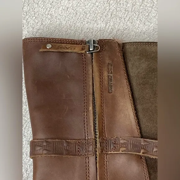 Teva Leather Tall Riding Boots-Brown-Womens 7-Classic-Preppy-Outdoor-Winter-Fall