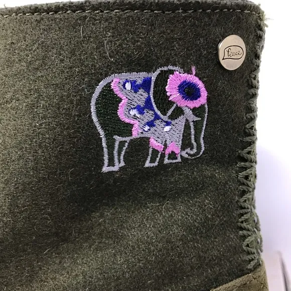 The Sak Olive Green Elephant Felt Boots Sz 8 NEW