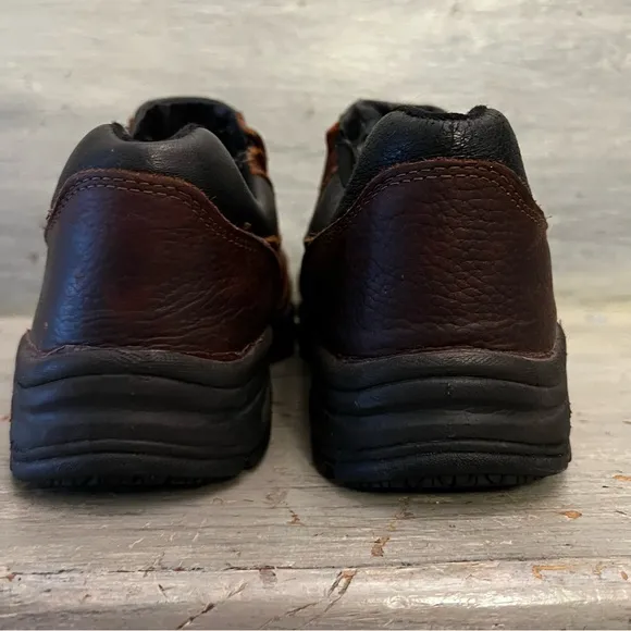 Thorogood Brown Genuine Leather Steel Toe Slip On Work Shoes Size 11W GC