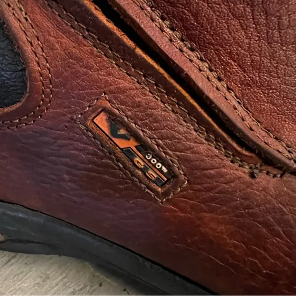 Thorogood Brown Genuine Leather Steel Toe Slip On Work Shoes Size 11W GC