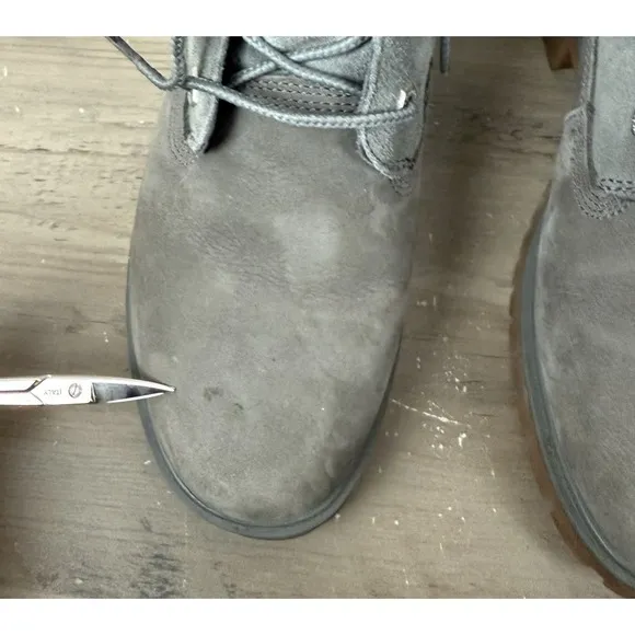 Timberland Boots Jayne Roll Top Womens Sz 7 Gray Nubuck A1XBQ Outdoor Hiking
