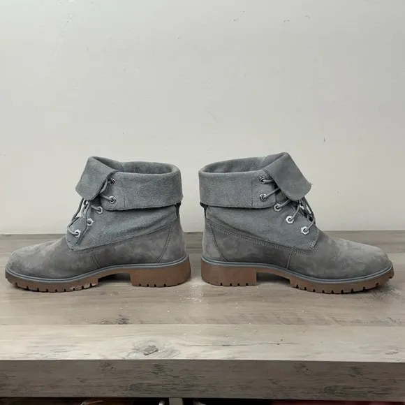 Timberland Boots Jayne Roll Top Womens Sz 7 Gray Nubuck A1XBQ Outdoor Hiking
