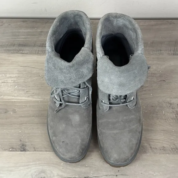 Timberland Boots Jayne Roll Top Womens Sz 7 Gray Nubuck A1XBQ Outdoor Hiking