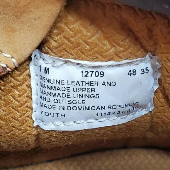 Timberland Boys 12709 Wheat Ankle Boots Size 1M