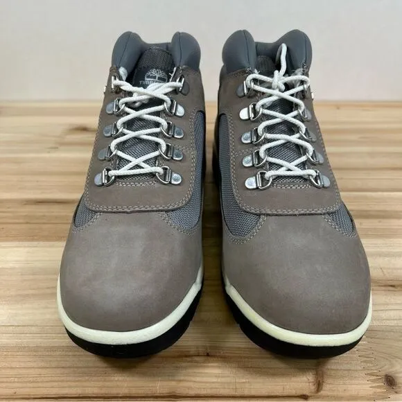 Timberland Field Boot hiker mid leather youth Mens 6.5 Womens 8 light grey