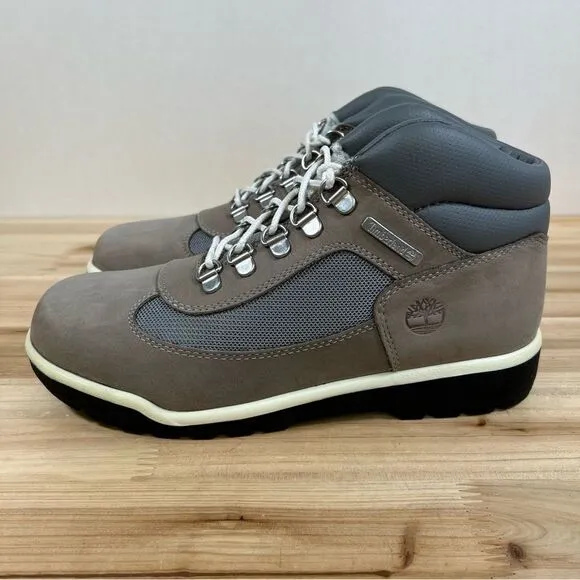Timberland Field Boot hiker mid leather youth Mens 6.5 Womens 8 light grey