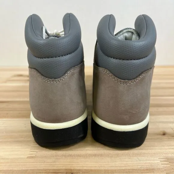 Timberland Field Boot hiker mid leather youth Mens 6.5 Womens 8 light grey