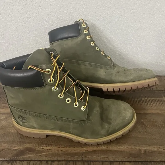 Timberland mens Waterproof Suede Boots in Green Size 12M