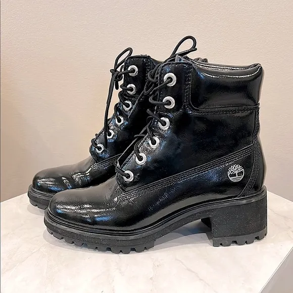 🔥Timberland Women's Black Pattern Leather Boots🔥