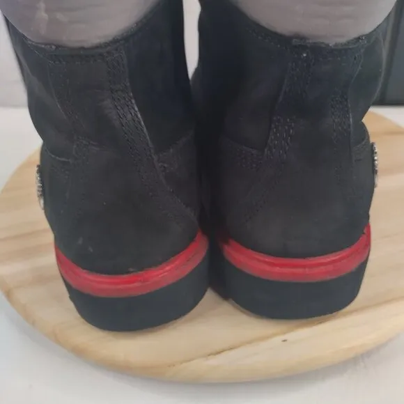 Timberland Work Boots w/ reflective topline Black w/ Red Shank Men US 13M