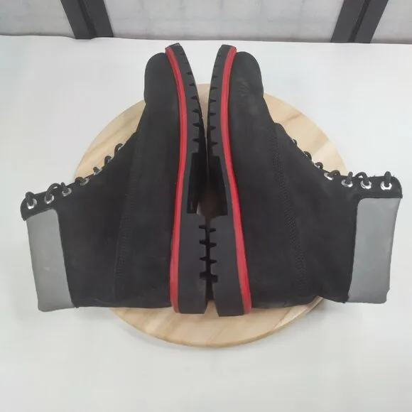 Timberland Work Boots w/ reflective topline Black w/ Red Shank Men US 13M