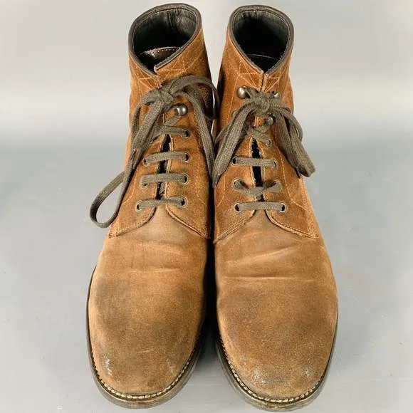 TO BOOT NY Brown Roughout Leather Lace-Up Ankle Boots
