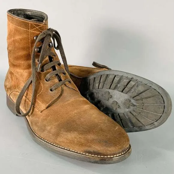 TO BOOT NY Brown Roughout Leather Lace-Up Ankle Boots