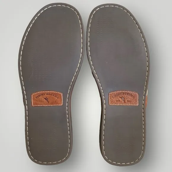 TOMMY BAHAMA Anchors Away Leather &amp; Linen Slide Men’s Sandal‎ | Side 10