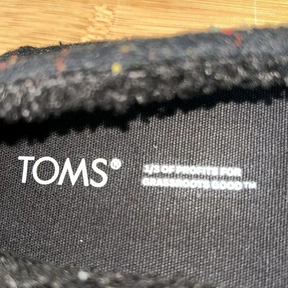 **TOMS Alpargata Black Repreve Speckled Twill Faux Shearling Shoes  (99)