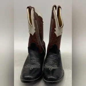 Tony Lama Black Print Bullhide Western Cowboy Boots Size 5 NWOT