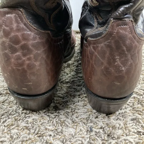 Tony Lama Boots Mens 8D Western Brown Leather Outdoor Made in Mexico VM2965