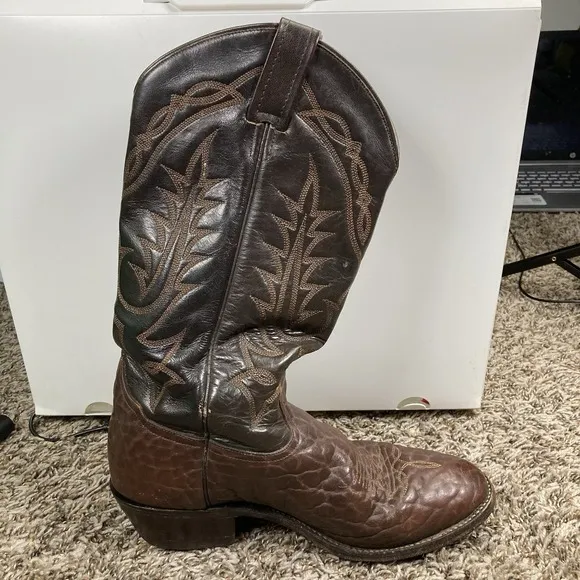Tony Lama Boots Mens 8D Western Brown Leather Outdoor Made in Mexico VM2965