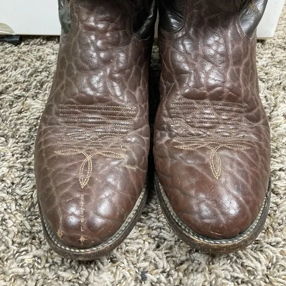 Tony Lama Boots Mens 8D Western Brown Leather Outdoor Made in Mexico VM2965