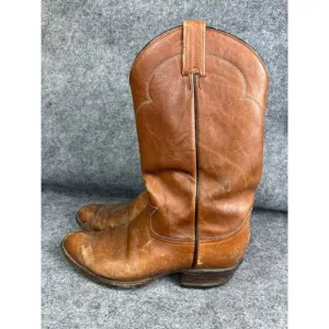 Tony Lama Cowboy Boots Men’s 9D Brown Western Leather Mid Calf 5084