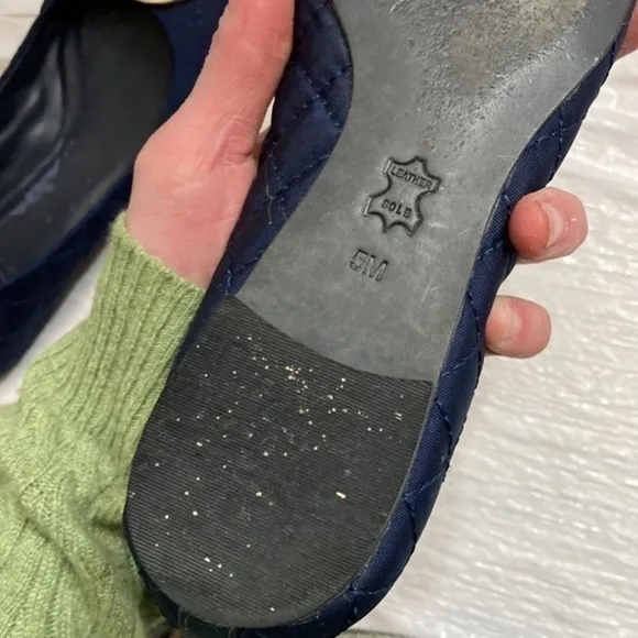 Tory Burch blue quilted shoes