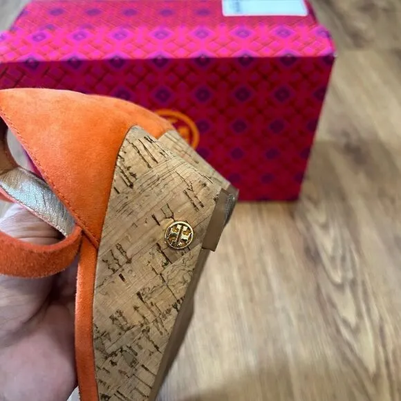Tory Burch wedge heeled ankle strap sandals shoes women’s 6.5