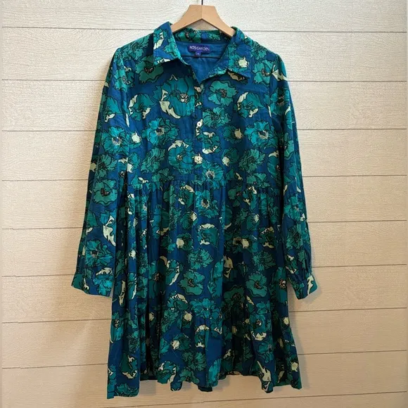 Tuckernuck Ro’s Garden Exclusive Blue Guadalupe Deauville Dress, Size Large