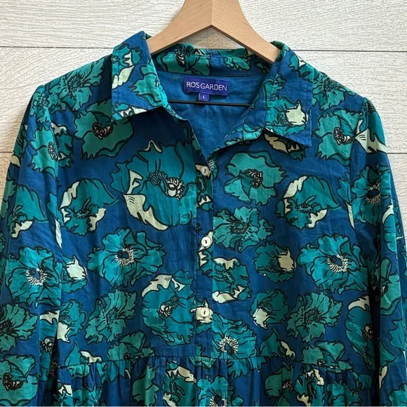 Tuckernuck Ro’s Garden Exclusive Blue Guadalupe Deauville Dress, Size Large