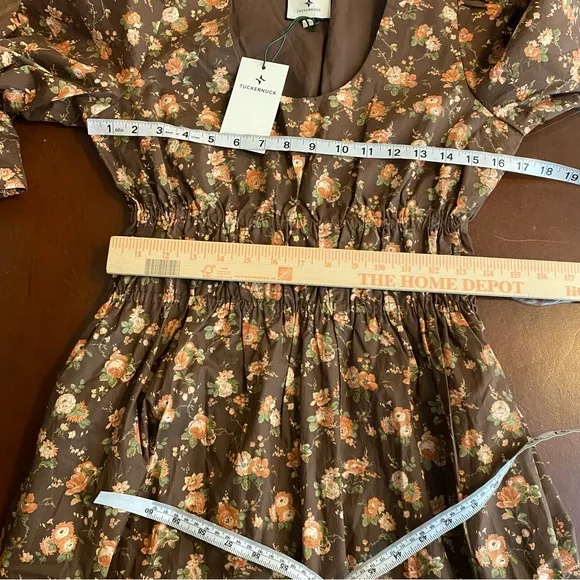 Tuckernuck Rosewood Chintz Marlena Floral Brown Boho Midi Dress Size Small NWT