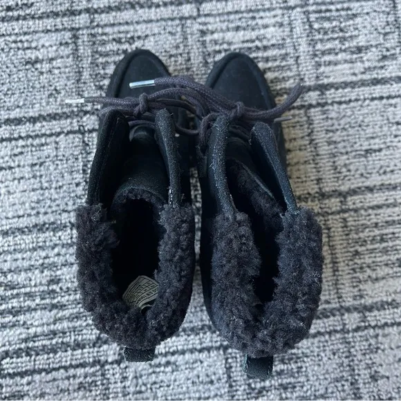 UGG Australia Analise Black Suede Sheepskin Ankle Boots 10