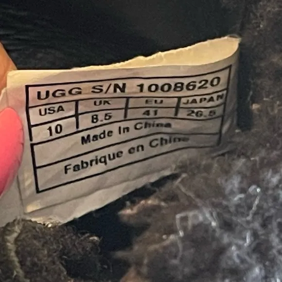 UGG Australia Analise Black Suede Sheepskin Ankle Boots 10