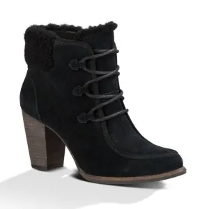 UGG Australia Analise Black Suede Sheepskin Ankle Boots 10