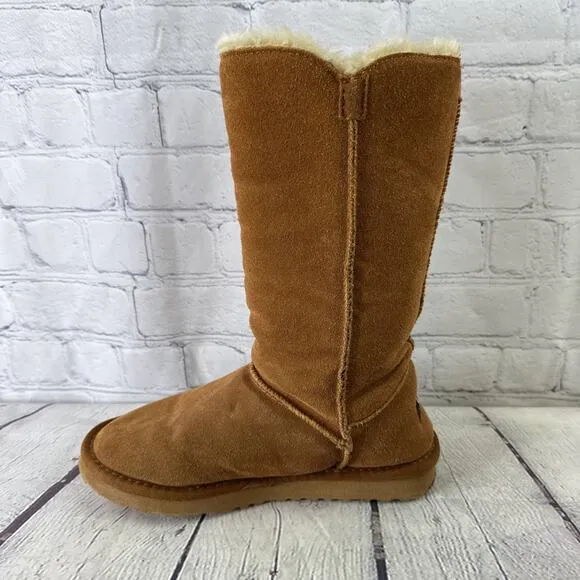 UGG Australia Bailey Button Triplet Boots 1873 Chestnut Women's US Size 6