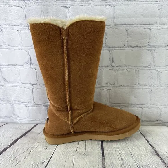 UGG Australia Bailey Button Triplet Boots 1873 Chestnut Women's US Size 6