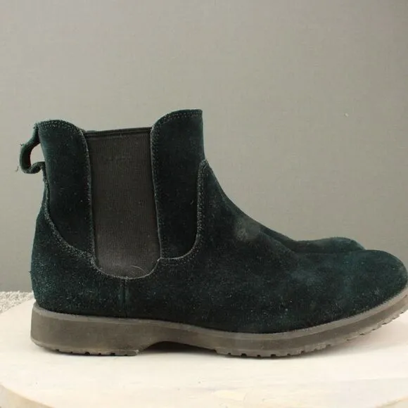 Ugg Chelsea Boots Mens 9 Black Briscoe Suede Leather Comfort