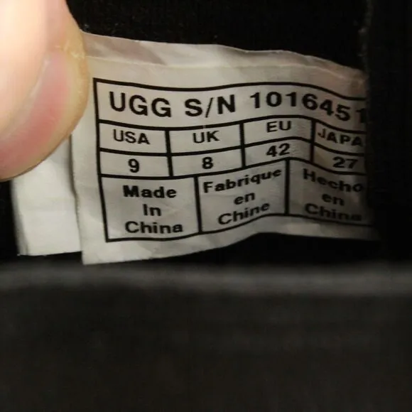 Ugg Chelsea Boots Mens 9 Black Briscoe Suede Leather Comfort
