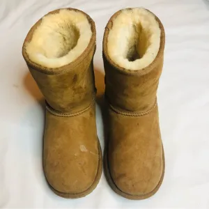 UGG Classic short ll fur genuine leather suede chestnut sheepskin boots