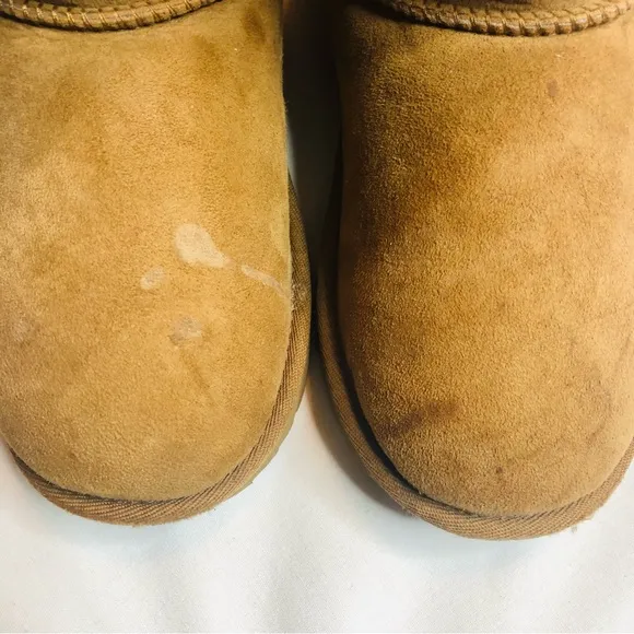 UGG Classic short ll fur genuine leather suede chestnut sheepskin boots