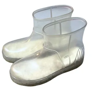 UGG Drizlita Clear Ankle Rain Ankle Boots Size 7 Outdoor Sherpa Animal Print