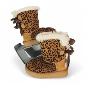 UGG Exotic Bailey Bow II Leopard Cheetah Print Boots Chestnut 1102369T Toddler 6