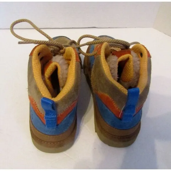 UGG Highland Hi Heritage Kids Hi-Top Sneakers Brown Suede Ankle Boots Size 2