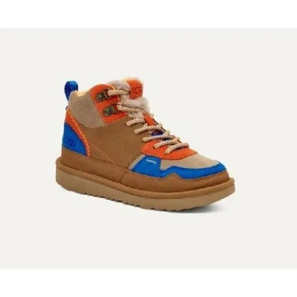 UGG Highland Hi Heritage Kids Hi-Top Sneakers Brown Suede Ankle Boots Size 2