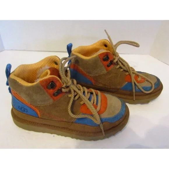 UGG Highland Hi Heritage Kids Hi-Top Sneakers Brown Suede Ankle Boots Size 2