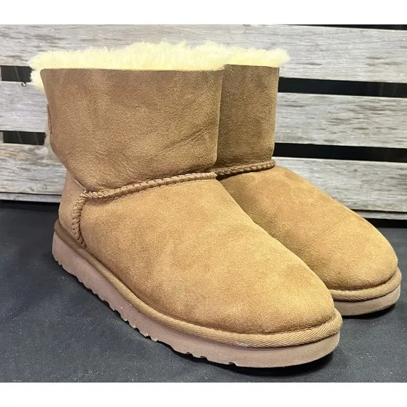 Ugg Kandice Boot Brown Suede Bow Size 6 Youth