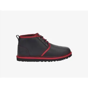 UGG Men’s Neumel Leather Shearling Low Chukka Ankle Boots (Black &amp; red) Size 8