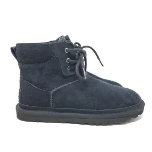 UGG Men's Size 8 Neumel Hiker Boots Lace Up Black Suede Wool Lining Outdoor